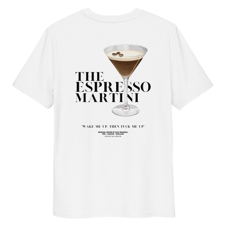 Espresso Martini "Wake Me Up" organic t-shirt - White - Cocktailored