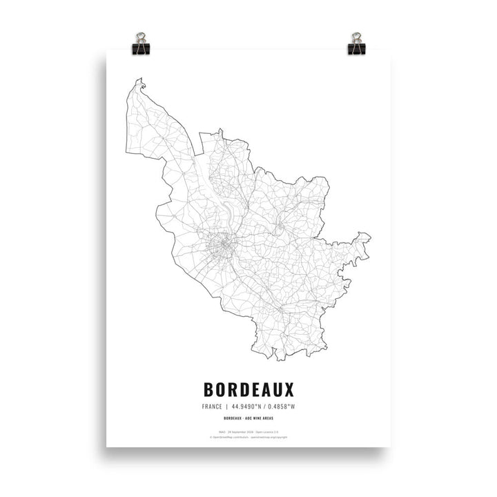 The Bordeaux Wine Map Poster - 50x70 cm - Cocktailored
