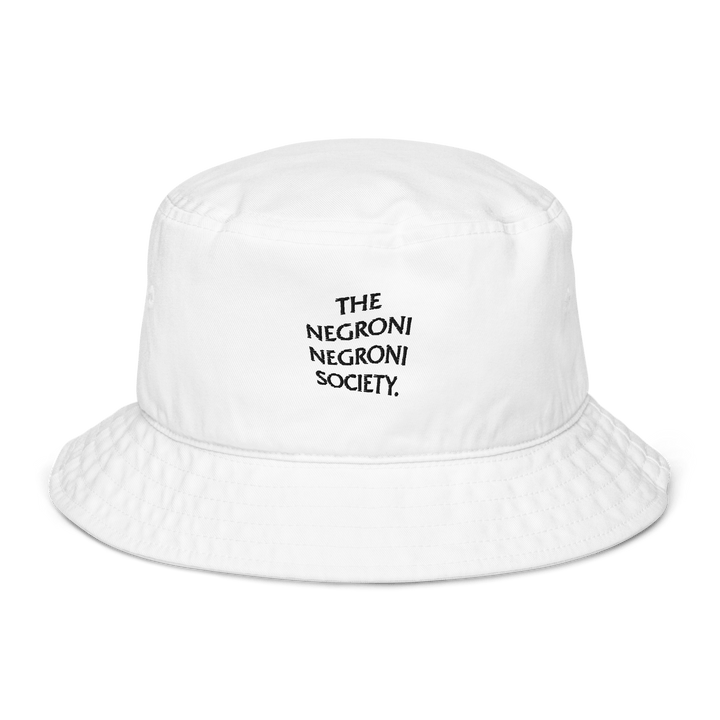 The Negroni Society Organic bucket hat "THE LOGO" - Bio White - Cocktailored