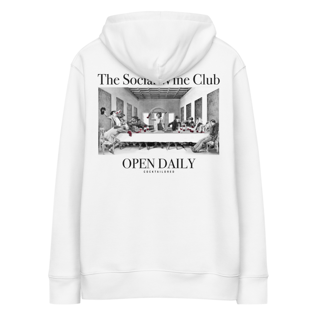 The Social Wine Club. Eco Hoodie - White - Cocktailored